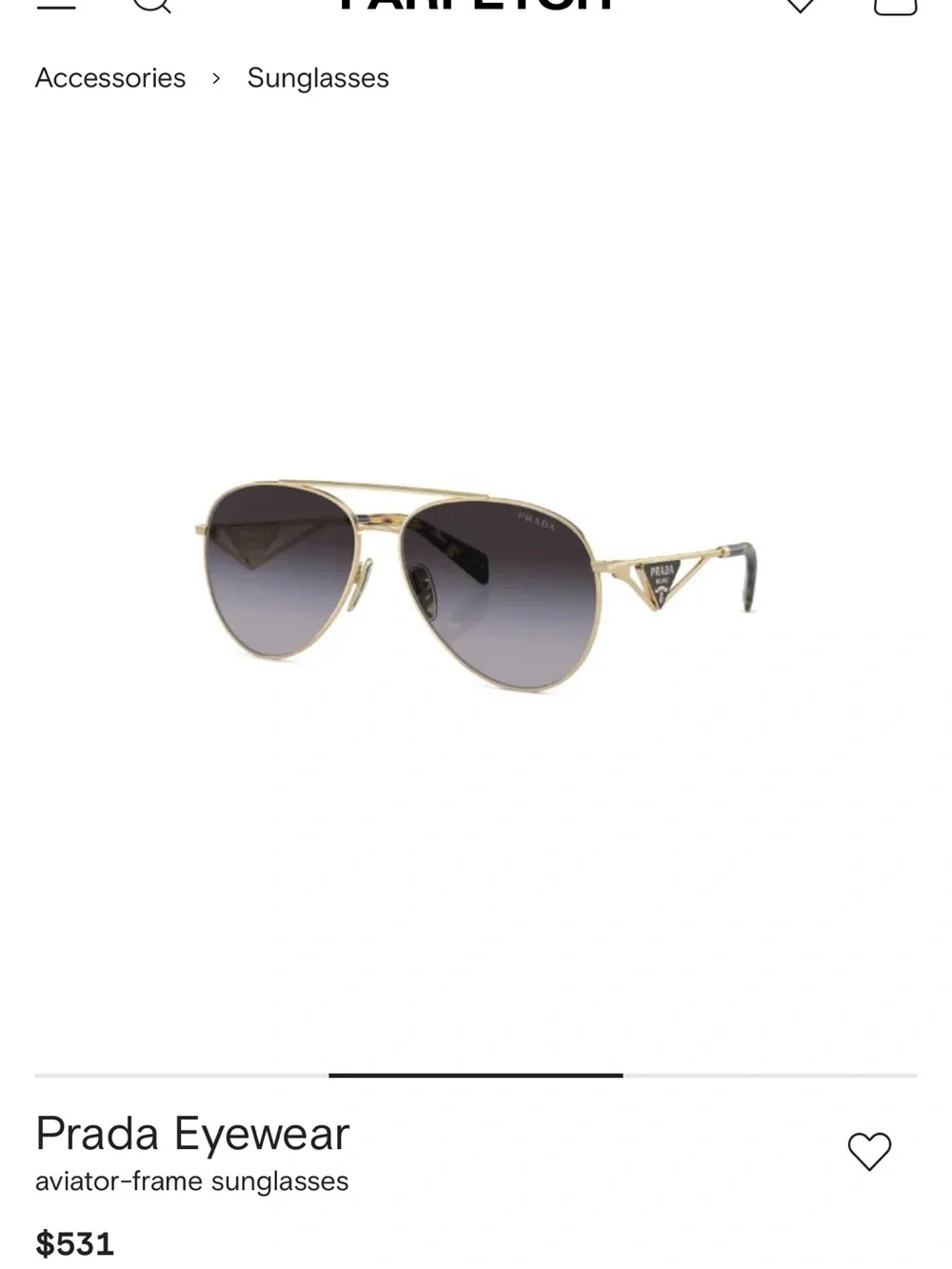 Prada Gold Aviator Sunglasses with Gradient Gray Lenses